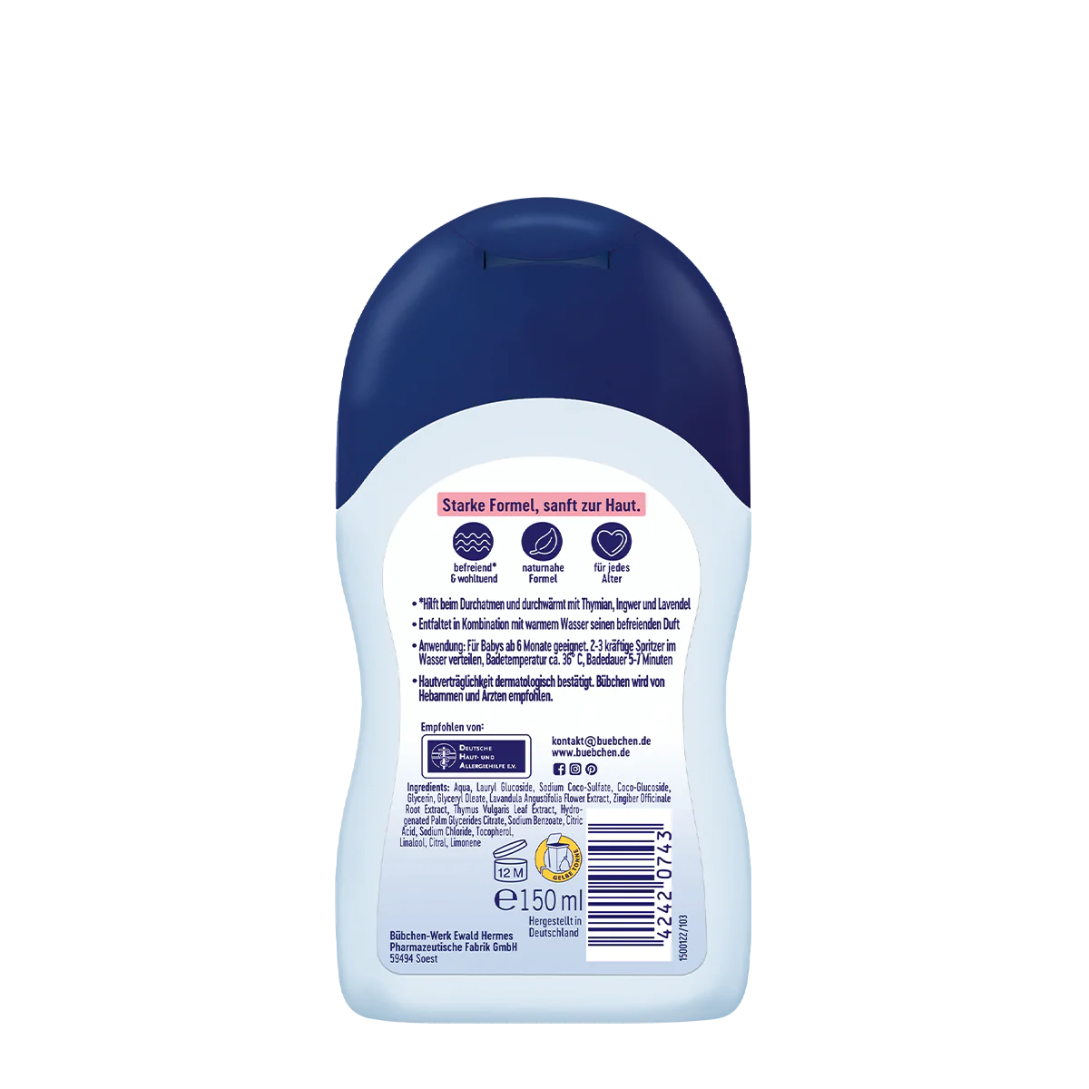 독일 뷔셴 SOS 감기바스 아기용 입욕제 150ml - 상세 이미지 2