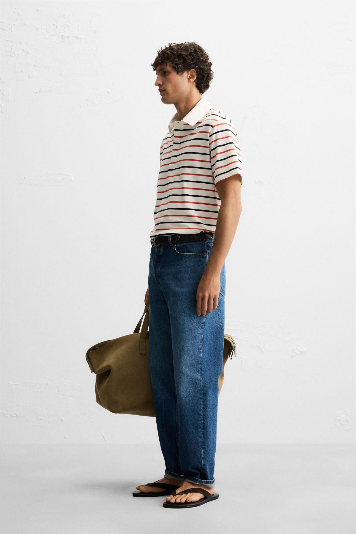자라 스트라이프 레귤러핏 반팔 테크니컬 폴로셔츠 0722/324 STRIPED - 상세 이미지 5