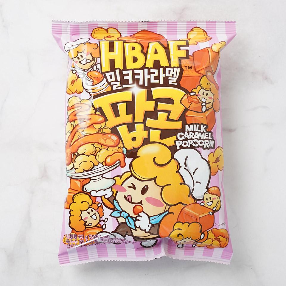 메가마트 HBAF 바프 밀크카라멜 팝콘 80g - 상품 이미지