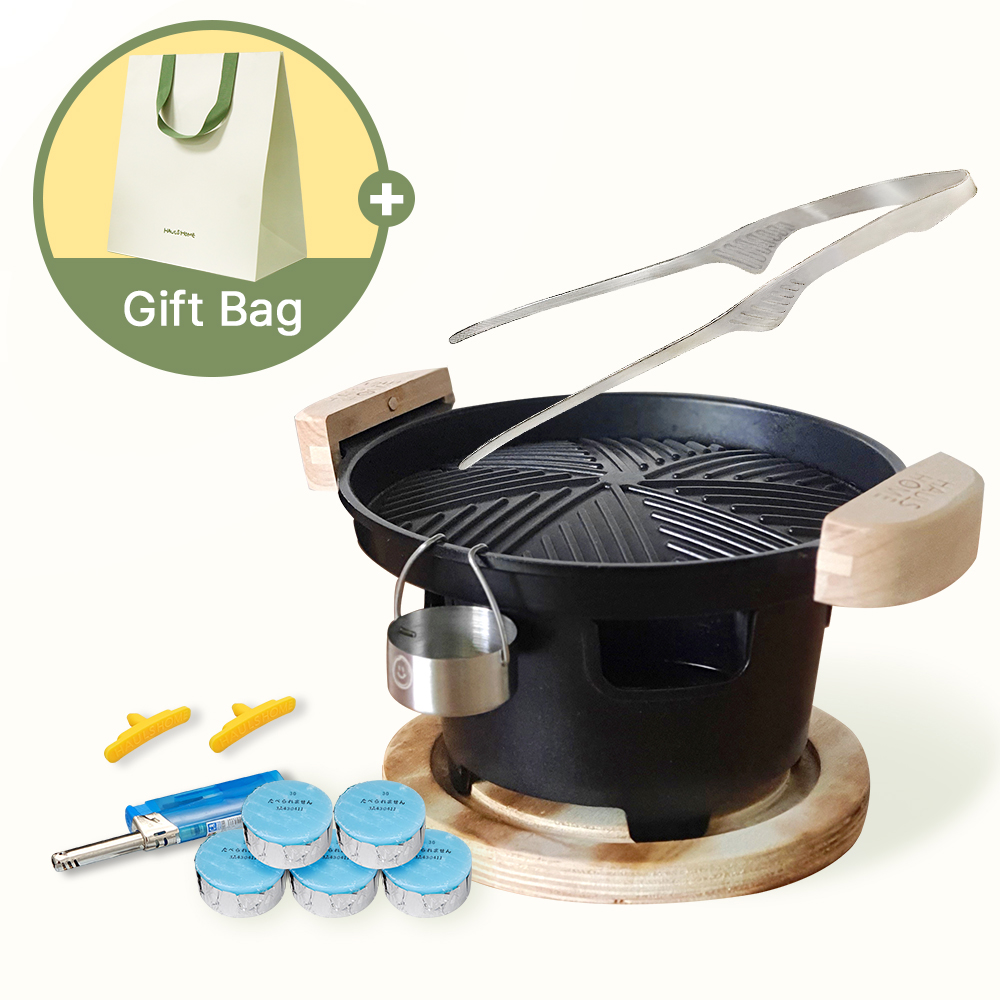 고기순삭 온오프 그릴팬 만능 풀세트 미니화로 불조절 1인용 가정용 그릴팬 고기불판 (+쇼핑백 포함)