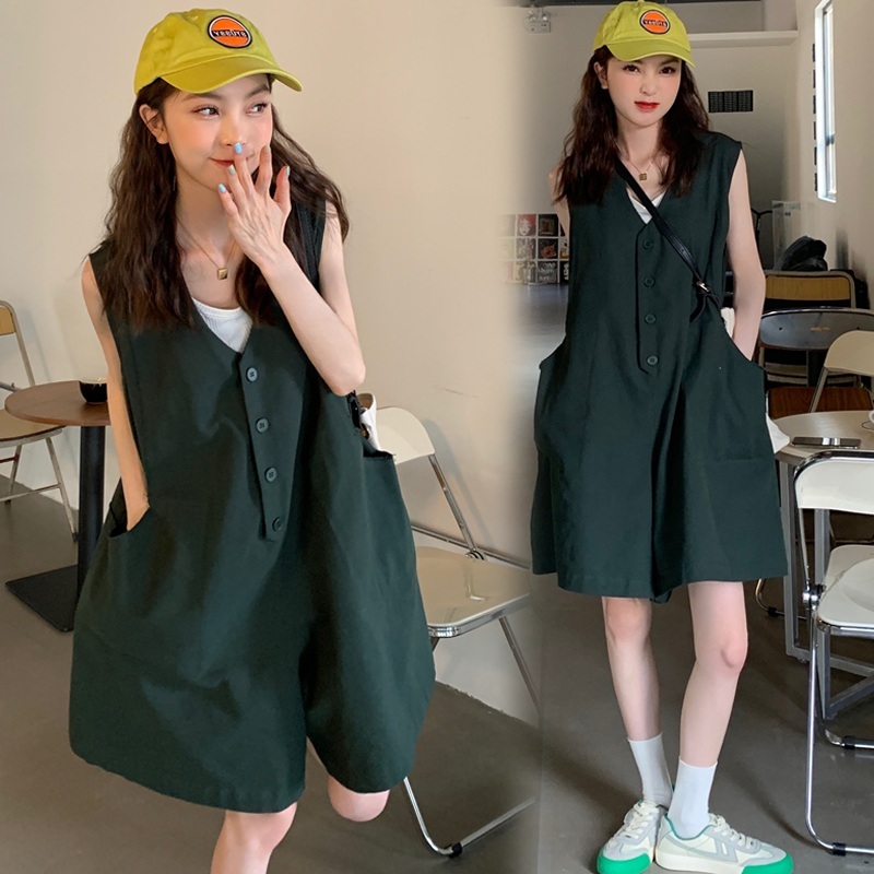 오버핏 팬츠 점프슈트 나시 반바지 데님 작업복 여름 멜빵바지 롱 덤블퍼 긴팔 올 남자 - 상세 이미지 3