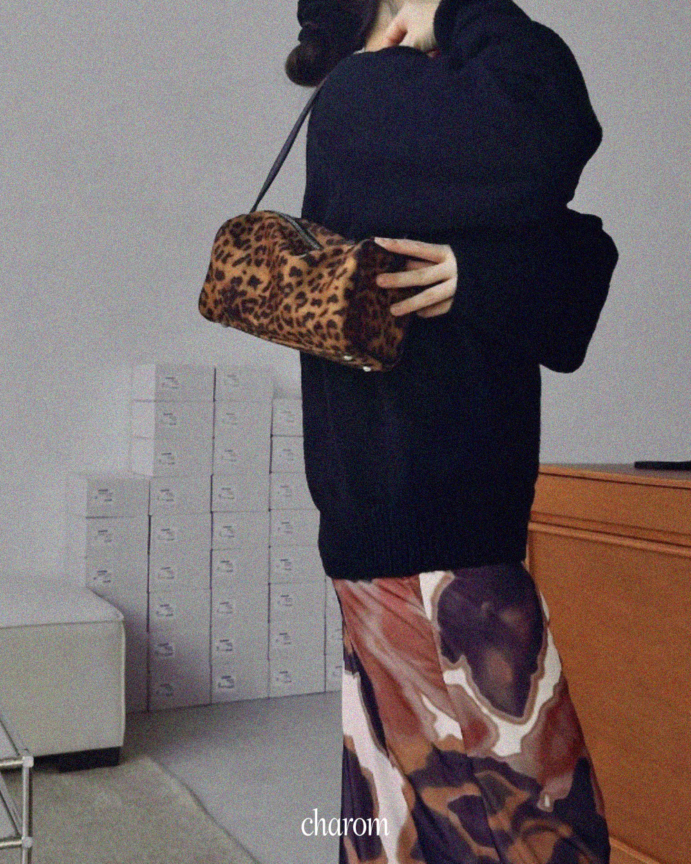 자체제작 템포니백 레오파드 temphony bag 토트백 미니가방 - 상세 이미지 3