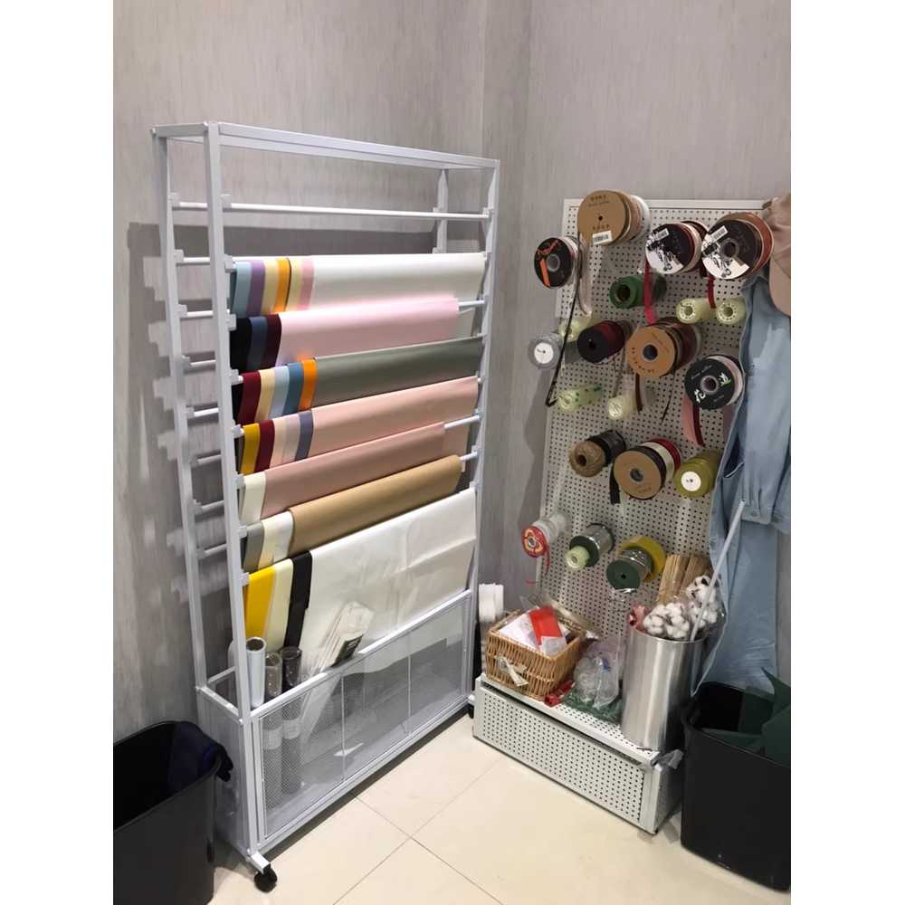 리본 정리대 행거 철제 포장지 꽃집 포장 용품 진열대 70x20x140 - 상세 이미지 3