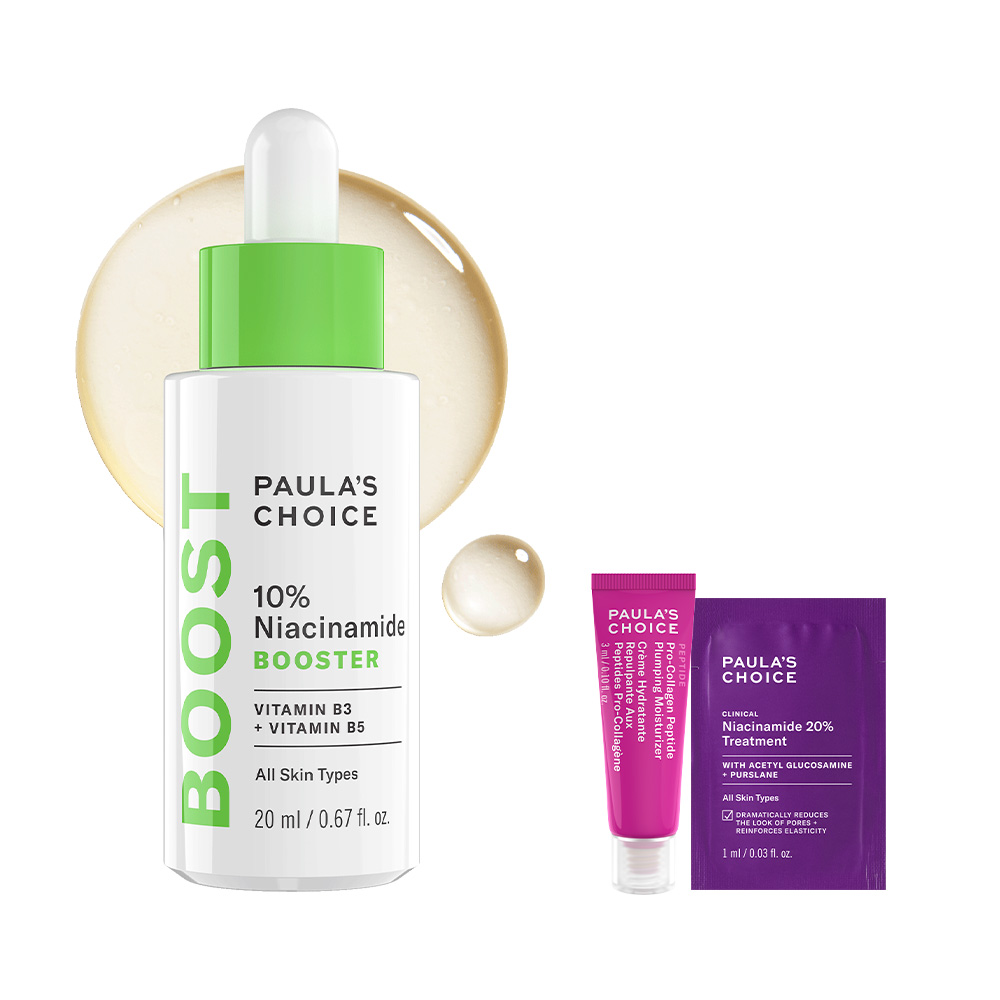 [넾다 7% 적립] 폴라초이스 10% 나이아신아마이드 부스터 앰플 20ml +(#수분플럼핑크림 3ml + #모공텐션세럼 1ml) (나이아신) - 상품 이미지