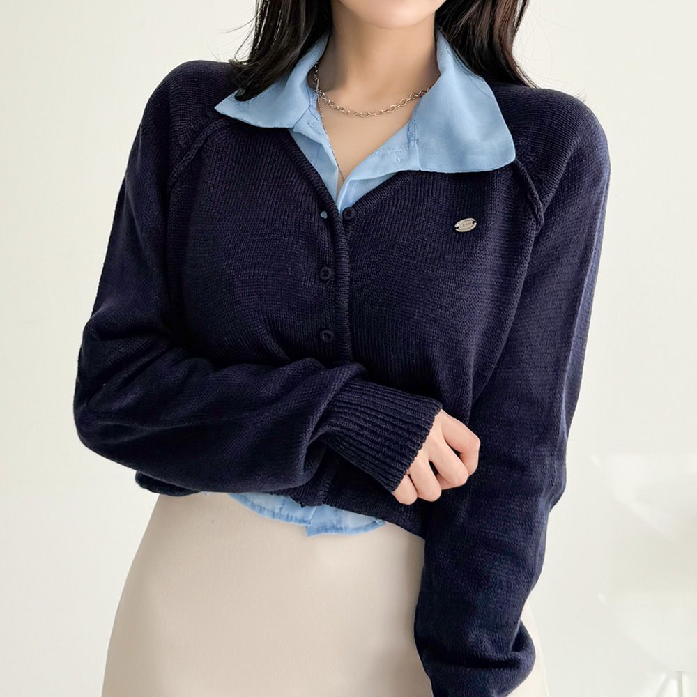 베니술 니트가디건 브이넥 단추 팬던트 AA0832 - 상세 이미지 2