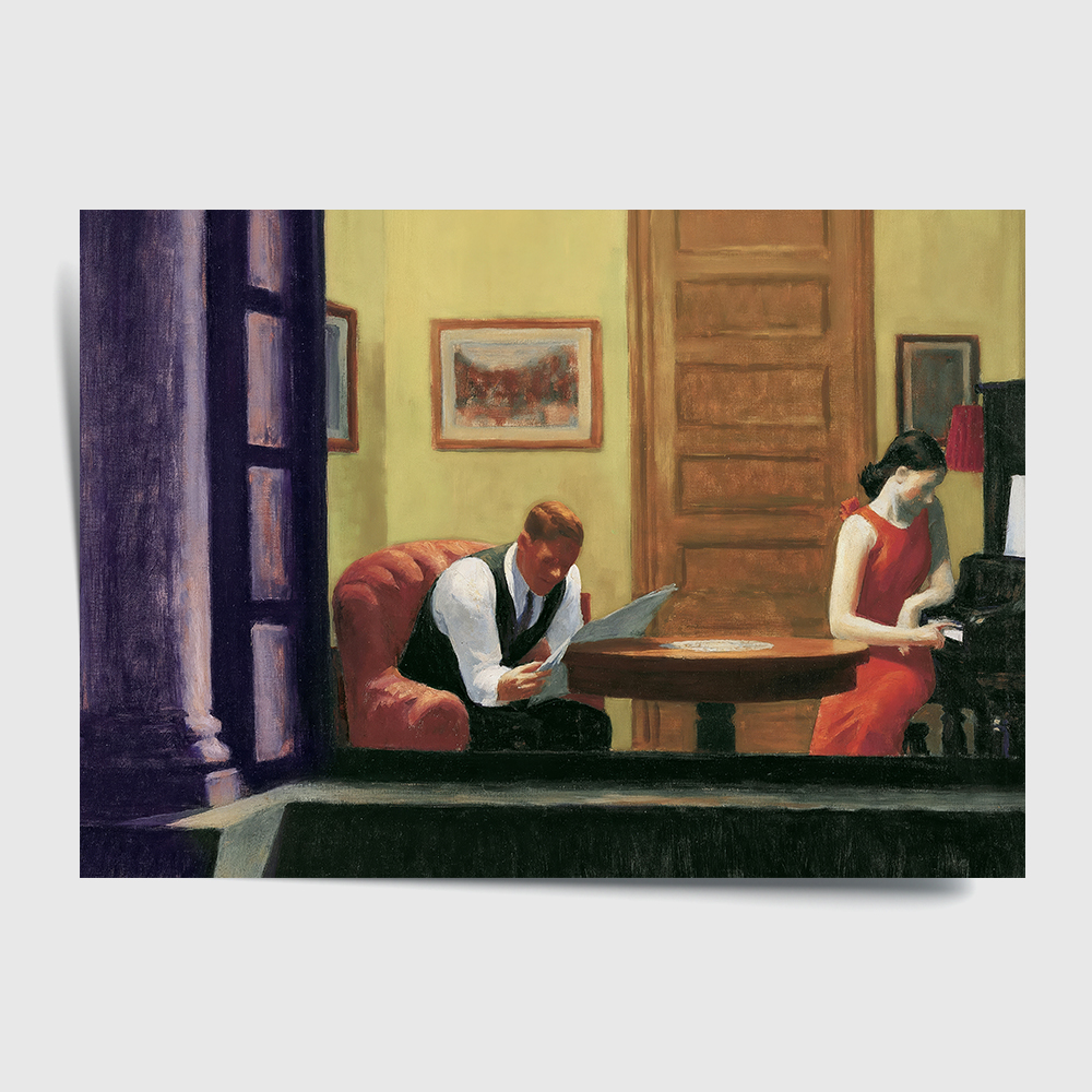 에드워드 호퍼 인테리어 그림 액자 포스터 명화 Room in New York 1932 - 상세 이미지 2