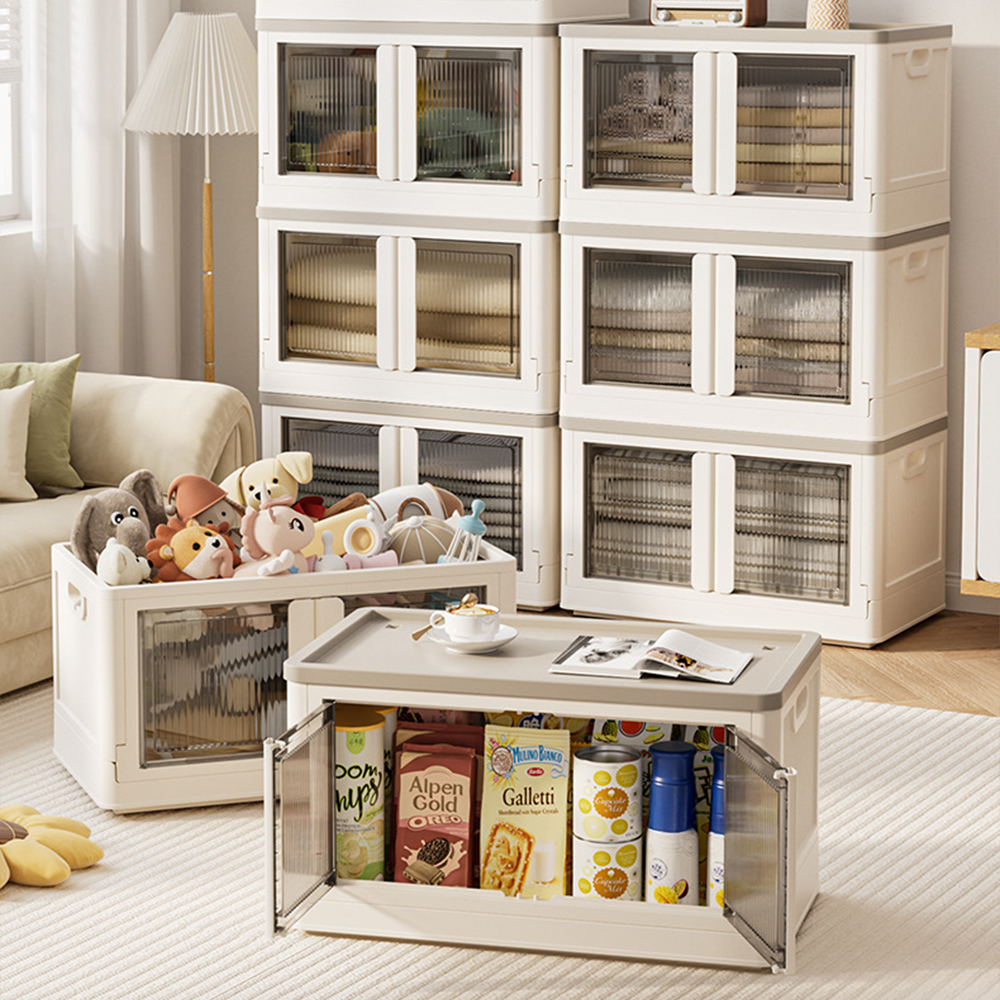 양문형 적층 리빙박스 팬트리 플라스틱 옷정리함 소형 옷장 수납 정리함