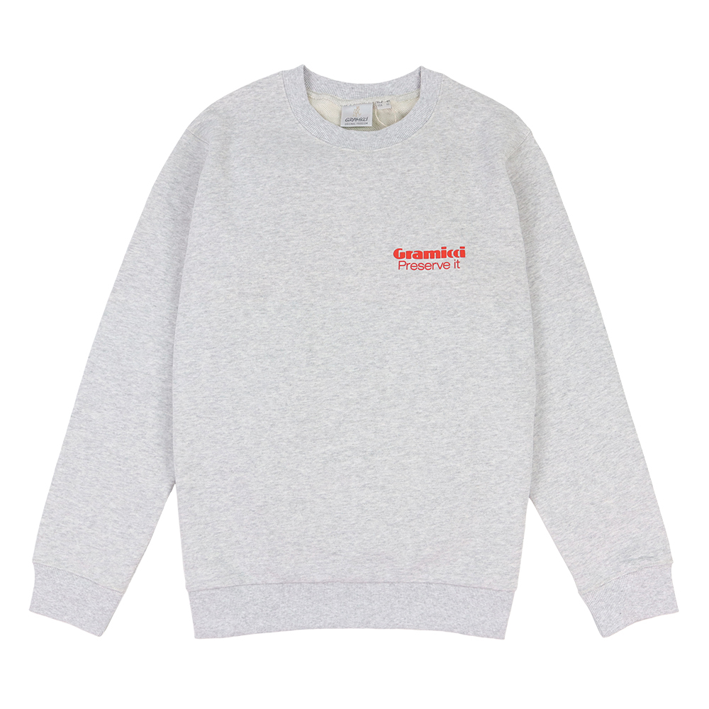 그라미치 PREPARE YOURSELF 맨투맨 G4FU-J115 GREY HEATHER - 상품 이미지