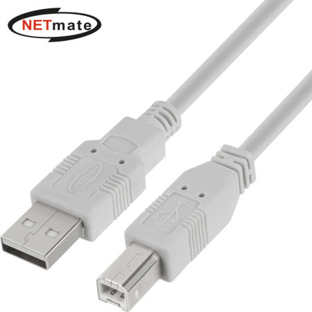 강원전자 넷메이트 USB2.0 AM-BM 케이블 0.3m (그레이) NMC-UB203