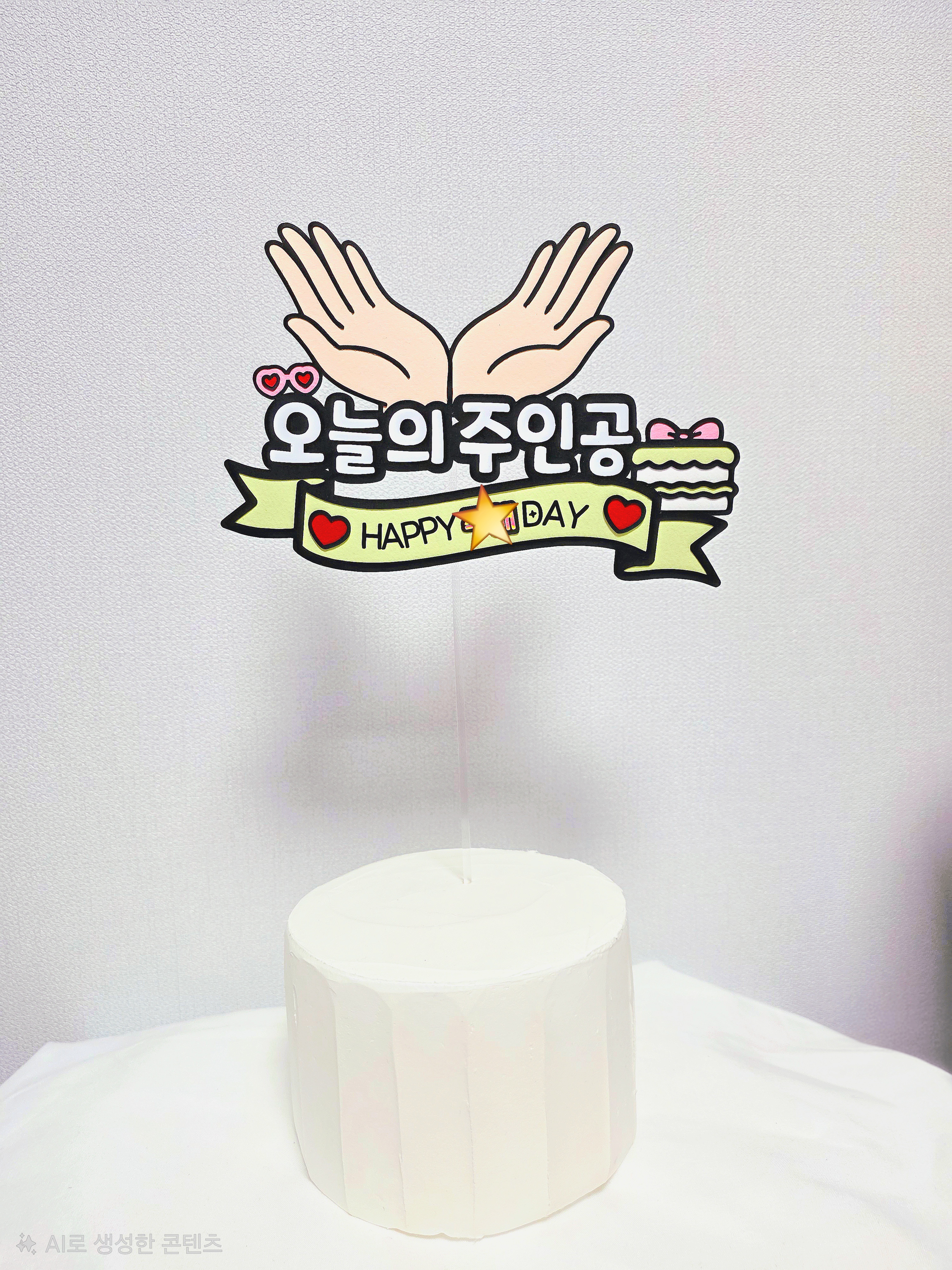맞춤제작 생일이벤트 주인공 생일용 케이크토퍼 이벤트 문구수정가능 - 상세 이미지 5