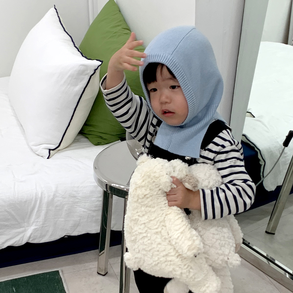 아기 바라클라바 털모자 유아 비니 니트 겨울 모자 국내생산 - 상세 이미지 3
