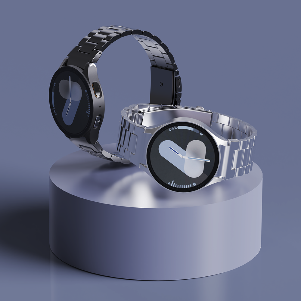갤럭시워치7 메탈 스트랩 + 풀커버 케이스 SET 갤럭시워치7, 44mm, 블랙 이미지 6