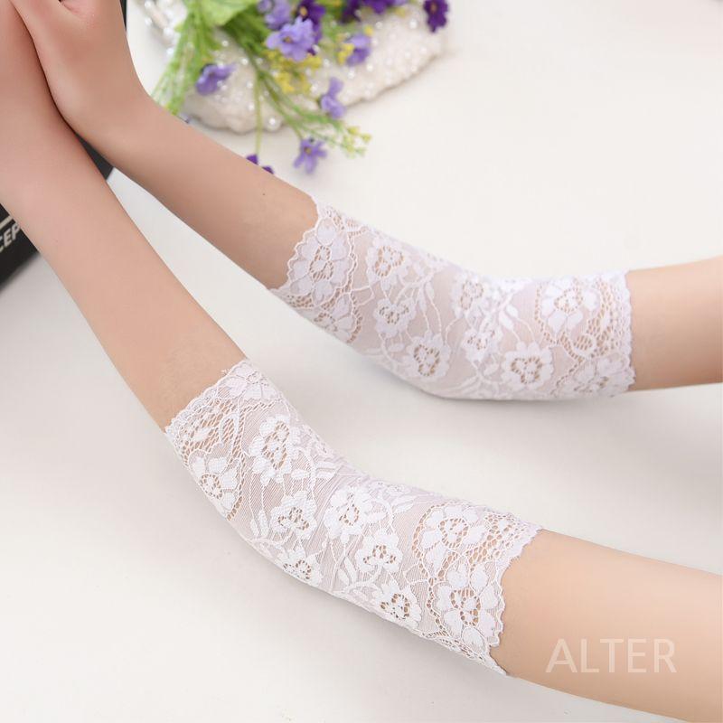 레이스 팔토시 운전 자외선차단 토시 여성 21cm 블랙 팔꿈치 보호대 - 상세 이미지 5