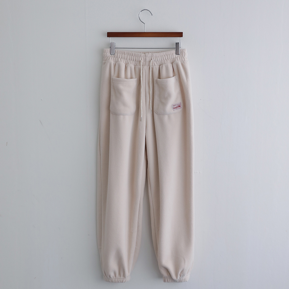 [오픈할인/정상가14900] 플리스 라벨 포켓 스트링 데일리 허리밴딩 원마일웨어 팬츠 - 상세 이미지 2