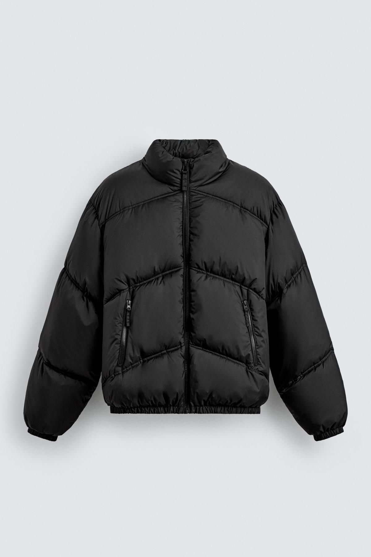 자라 테크니컬 블랙 숏 패딩 재킷 3833/451 BLACK - 메인 이미지