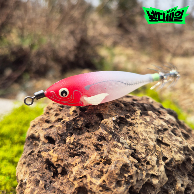 쿠미 레인저 미니 에기 무광 래틀 수평 55F 스몰 애기 쭈꾸미 갑오징어 레드헤드, 8cm - 상품 이미지