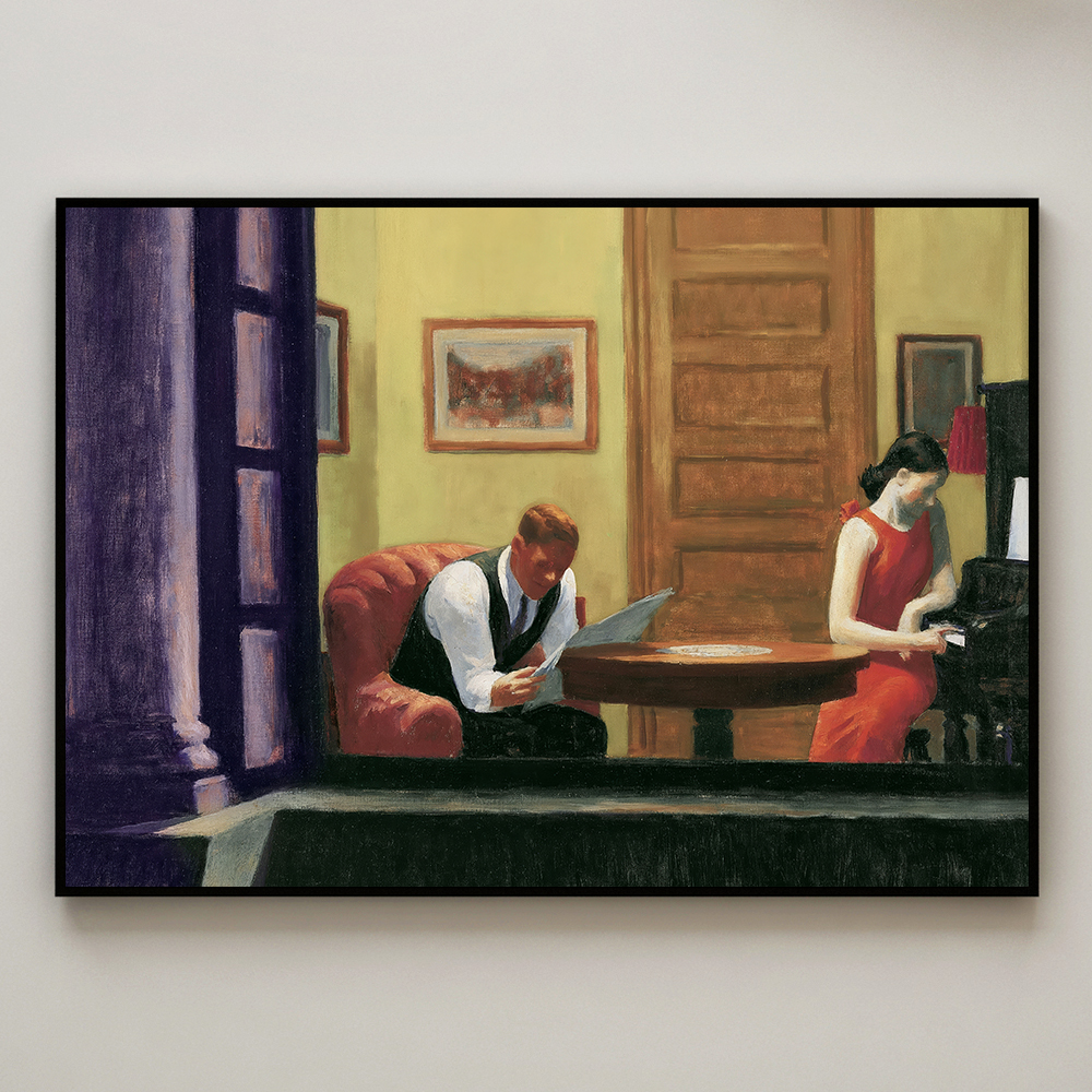 에드워드 호퍼 인테리어 그림 액자 포스터 명화 Room in New York 1932 - 상세 이미지 4