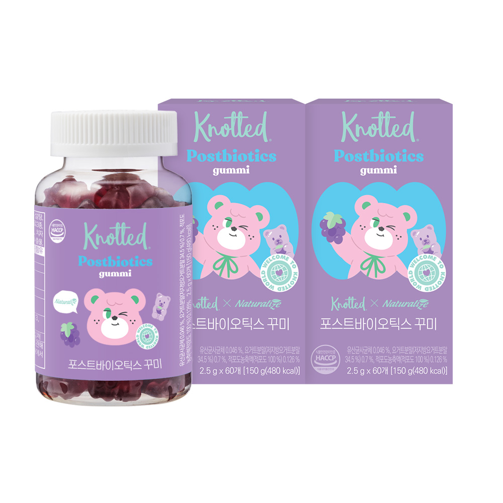 노티드 X 네추럴라이즈 포스트바이오틱스 유산균 꾸미 60구미, 2개 - 상품 이미지