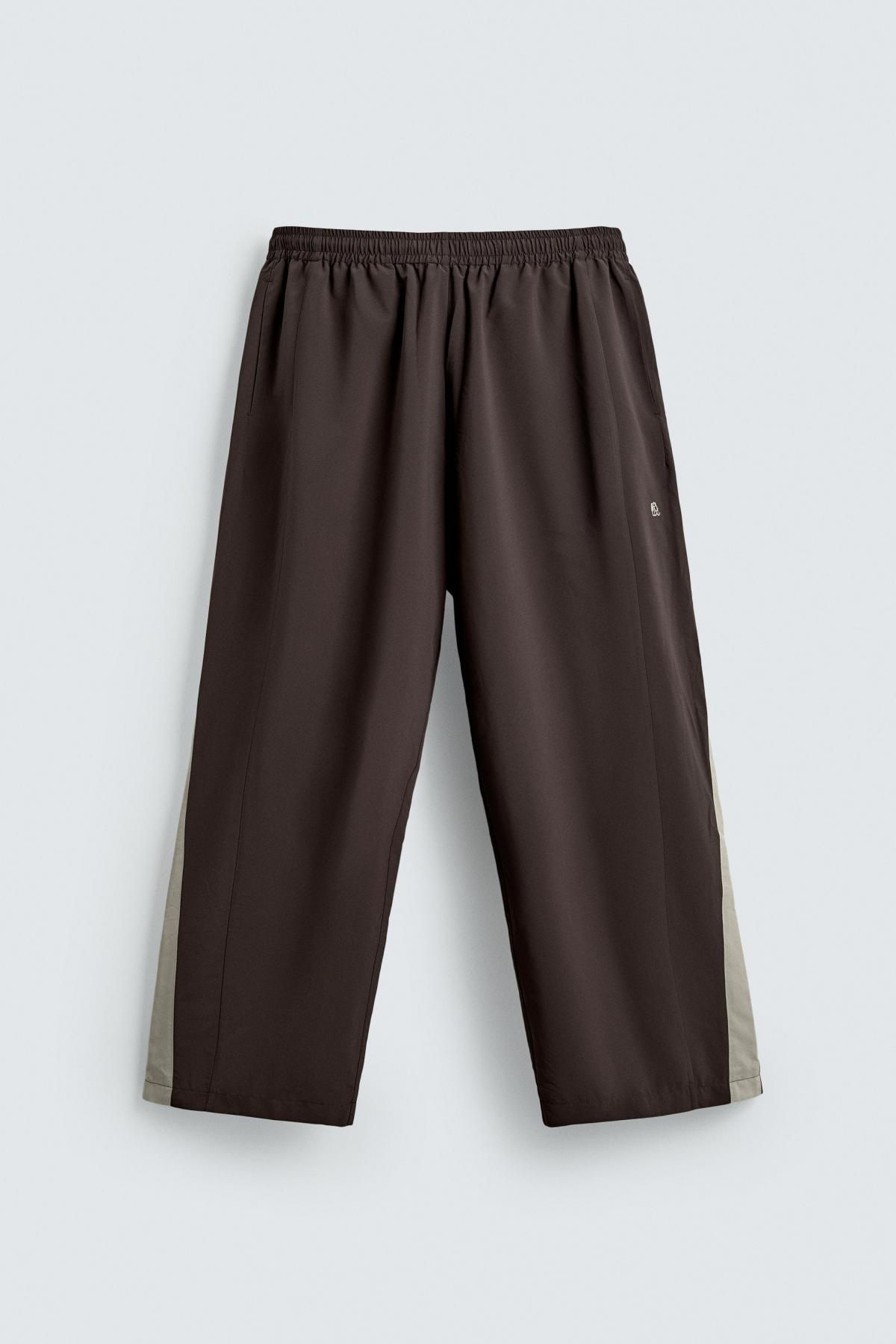 자라 테크니컬 와이드 테이핑 팬츠 3918/326 BROWN 이미지 7