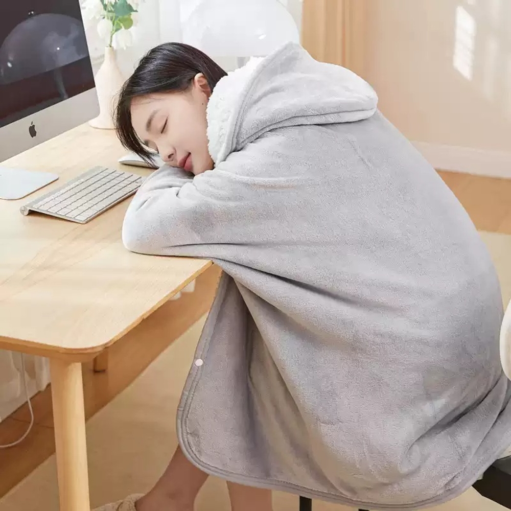 후드 담요 입는 망토 사무실 어깨 블랭킷 학생 겨울 모자 - 상세 이미지 2