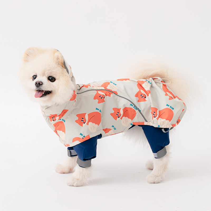 바잇미 강아지 우비 여름 비옷 판초 올인원 세트 이지피지 레인코트 S~5XL - 상세 이미지 5