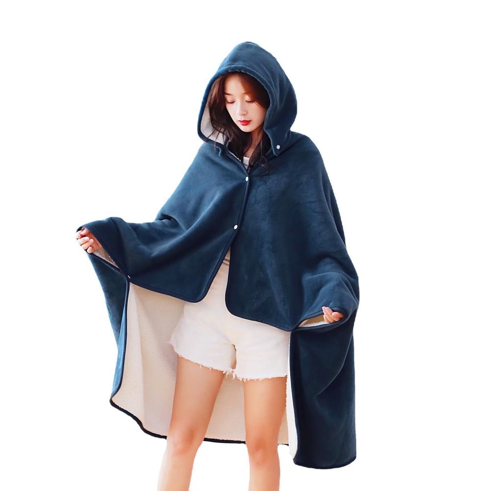 후드 담요 입는 망토 사무실 어깨 블랭킷 학생 겨울 모자 - 상품 이미지