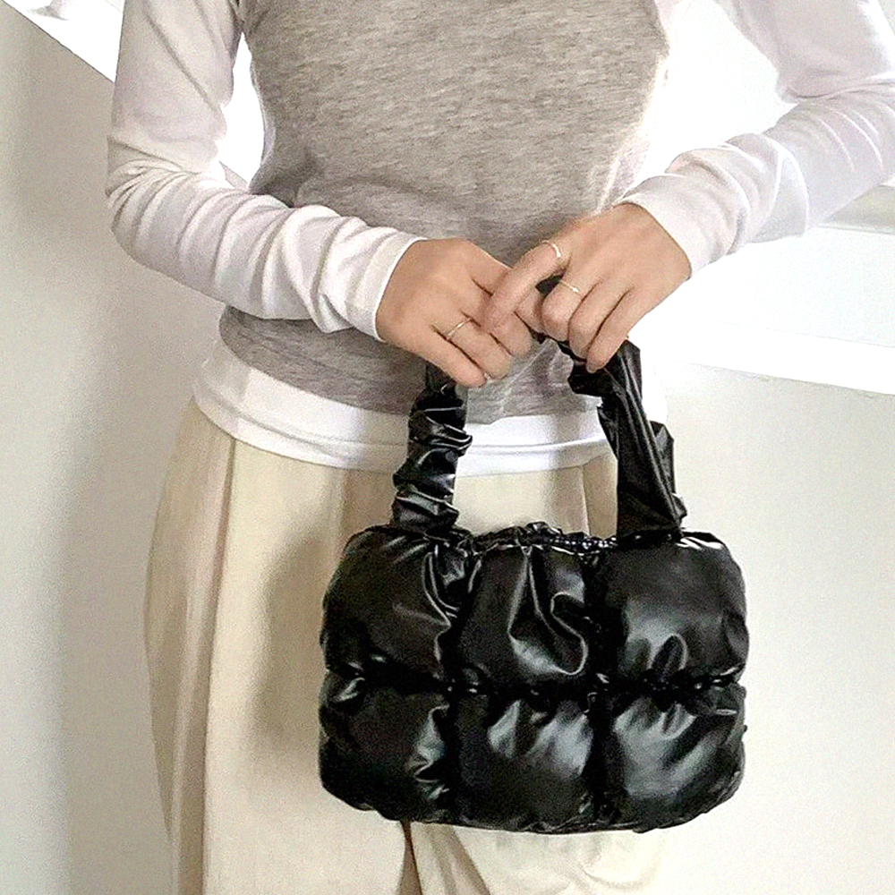 폭신 퀼팅 패딩 토트&숄더백 가벼운 데일리 수납백 4가지 컬러 - 상세 이미지 2