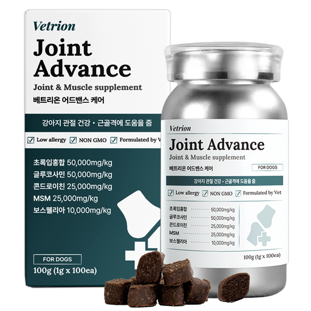 베트리온 강아지 관절 영양제 슬개골 조인트 어드밴스 100정, 1개