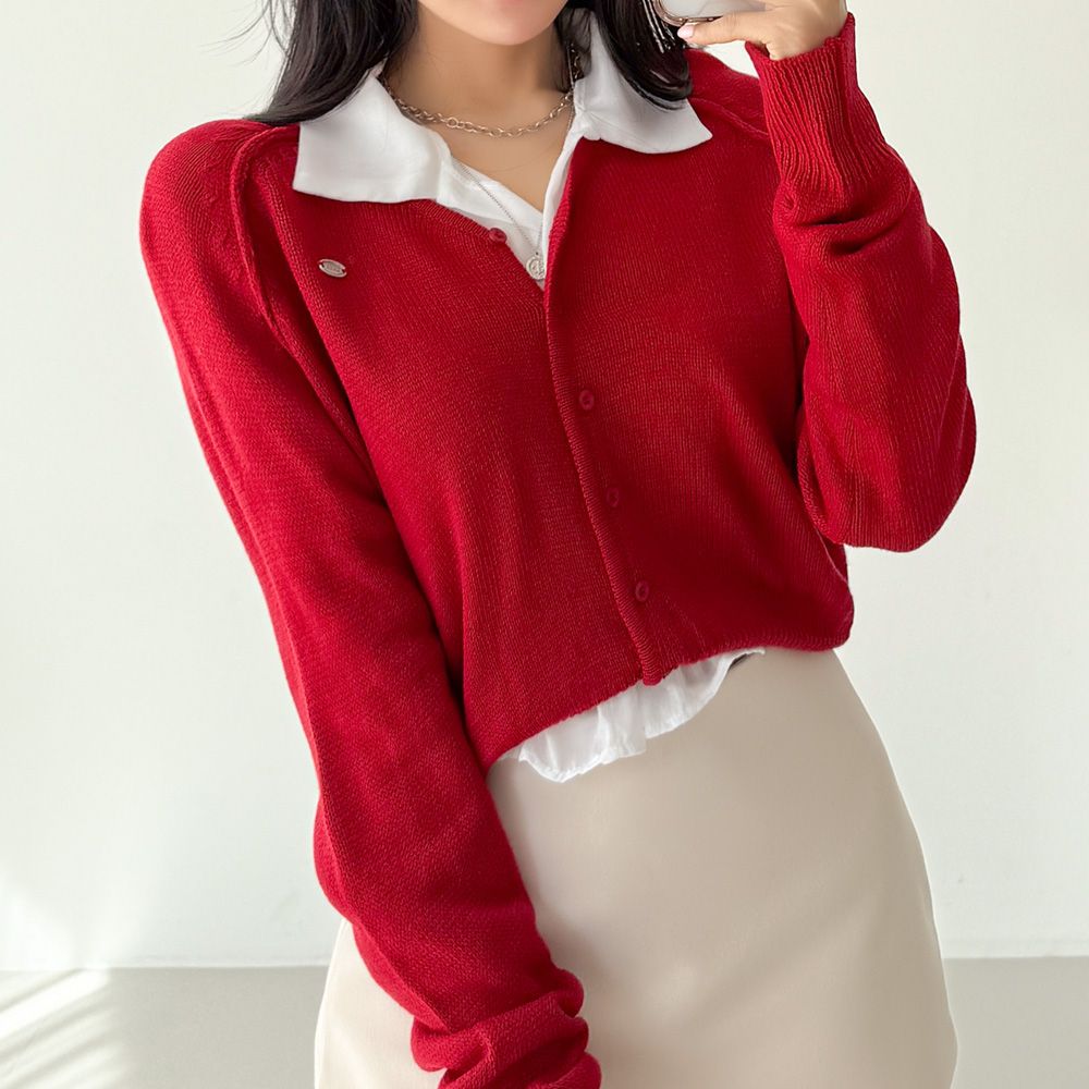 뷰러머 크롭셔츠 시스루 긴팔 남방 AA0831 - 상세 이미지 3