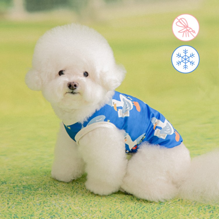 강아지옷 쿨조끼 강아지여름옷 티셔츠 쿨티 나시 쿨링티 블루 S