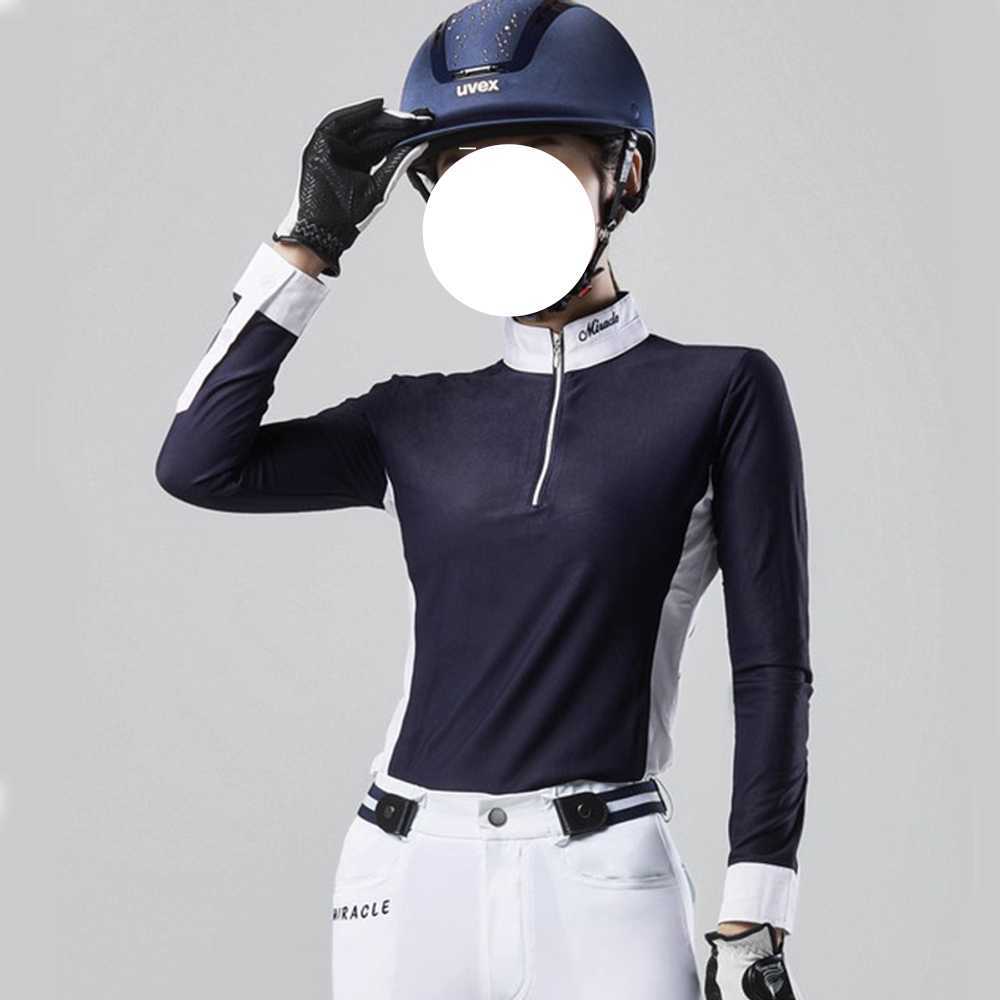 프로 여성 승마복 슬림핏 승마 팬츠 기능성 운동복 네이비(2XS-L) - 상세 이미지 2