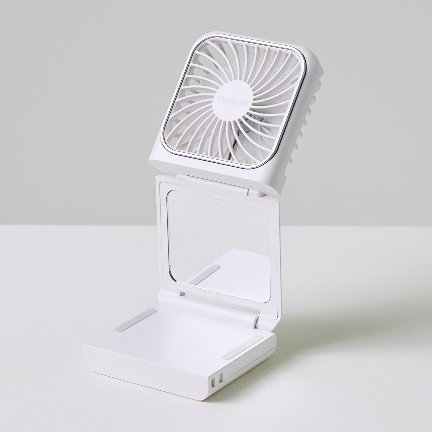 아임몰 휴대용 미니 손선풍기 목걸이 목에거는 선풍기 거울 보조배터리 제품 이미지