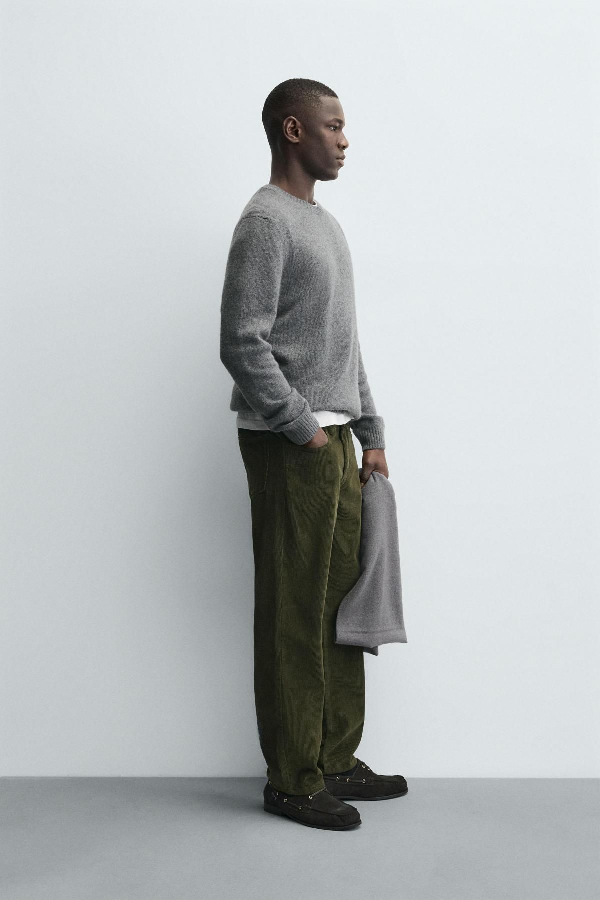 자라 미니멀 울블렌드 라운드 니트 스웨터 2632/306 GREY MARL - 상세 이미지 5
