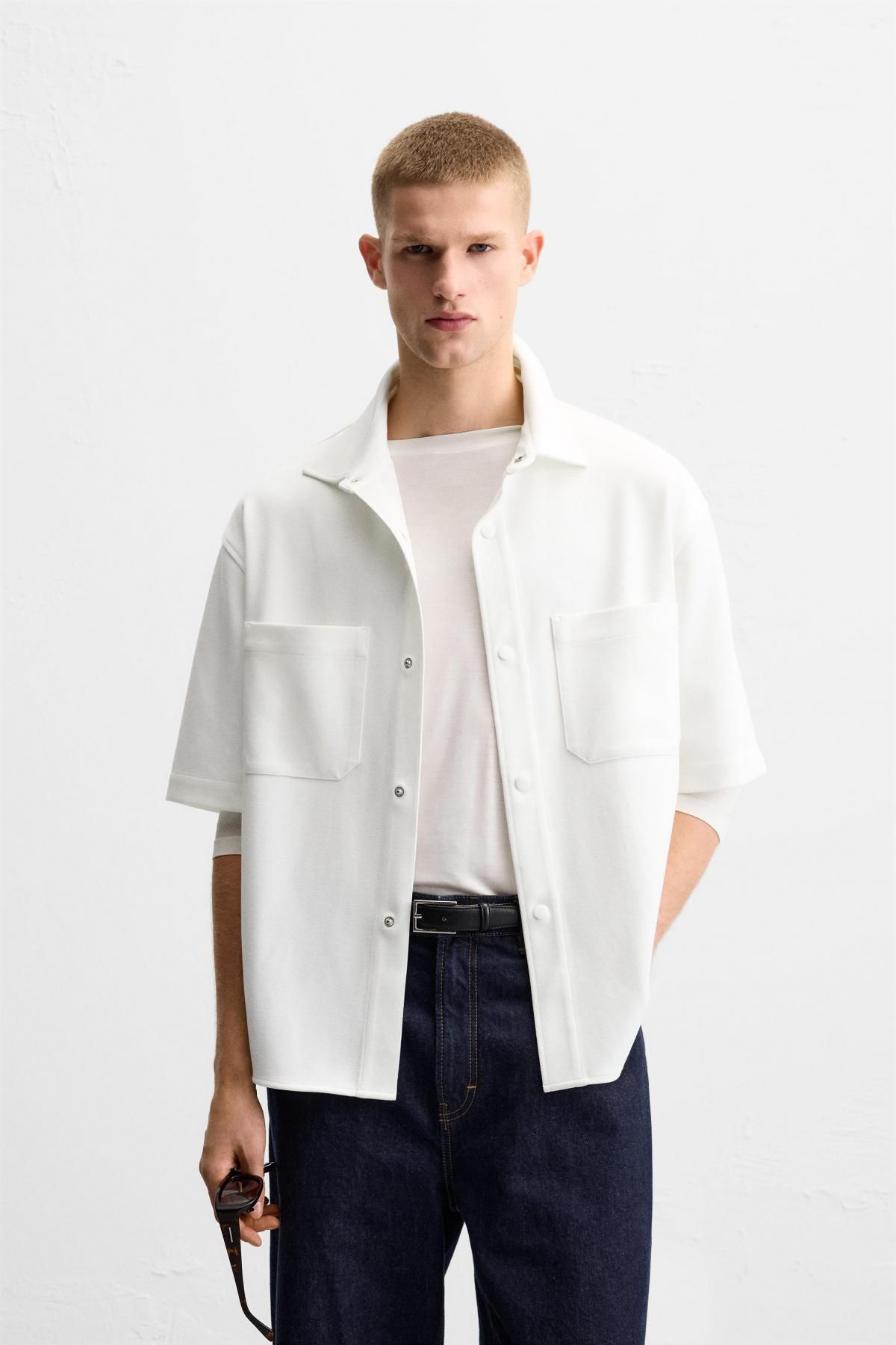 자라 컴포트 오버셔츠 3090/550 OYSTER-WHITE - 상세 이미지 3