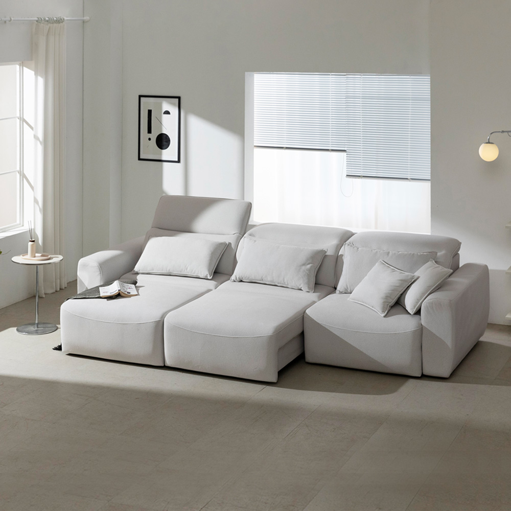 테로스 리클라이너 쇼파 슬라이드 무빙 모션소파 아이보리, 4인용