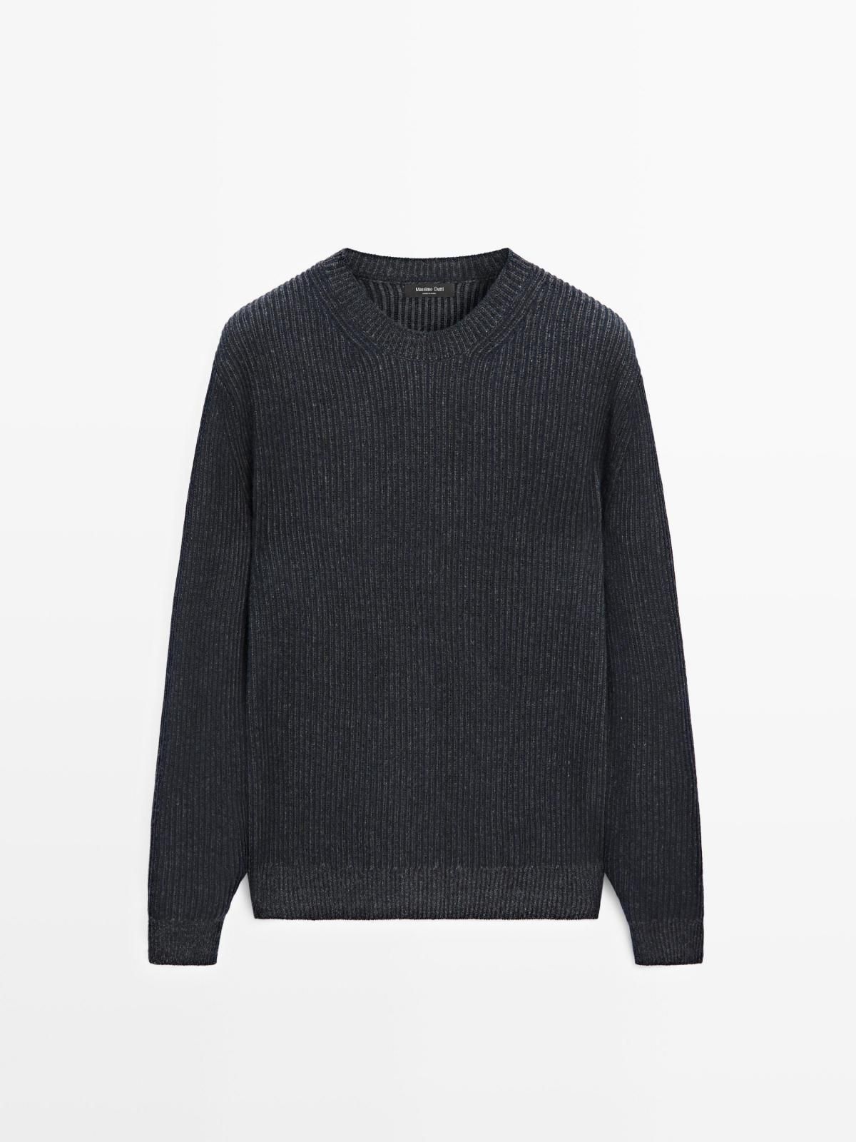 마시모두띠 프리미엄 울블렌드 라운드 니트 스웨터 1058/240 NAVY BLUE - 상품 이미지