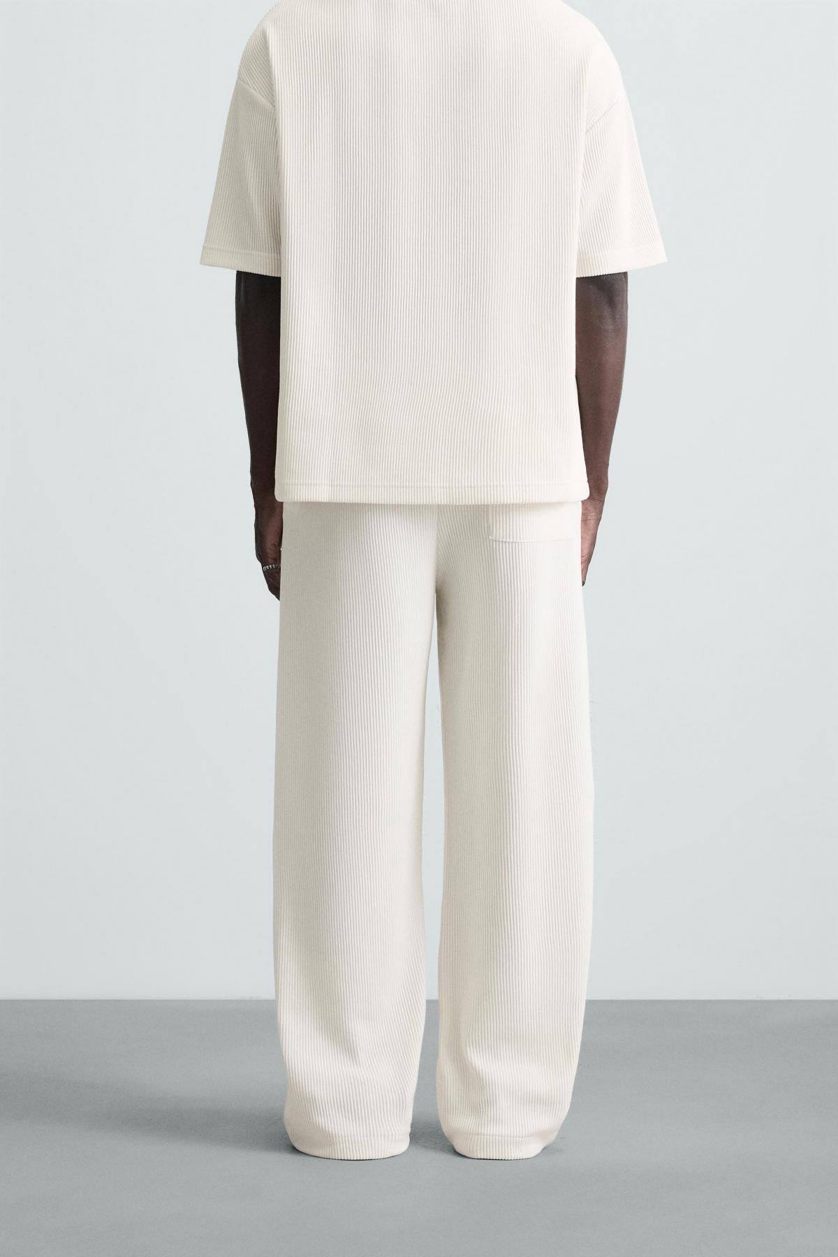 자라 버티컬 텍스처 미니멀 조거 팬츠 0761/398 OYSTER-WHITE - 상세 이미지 3