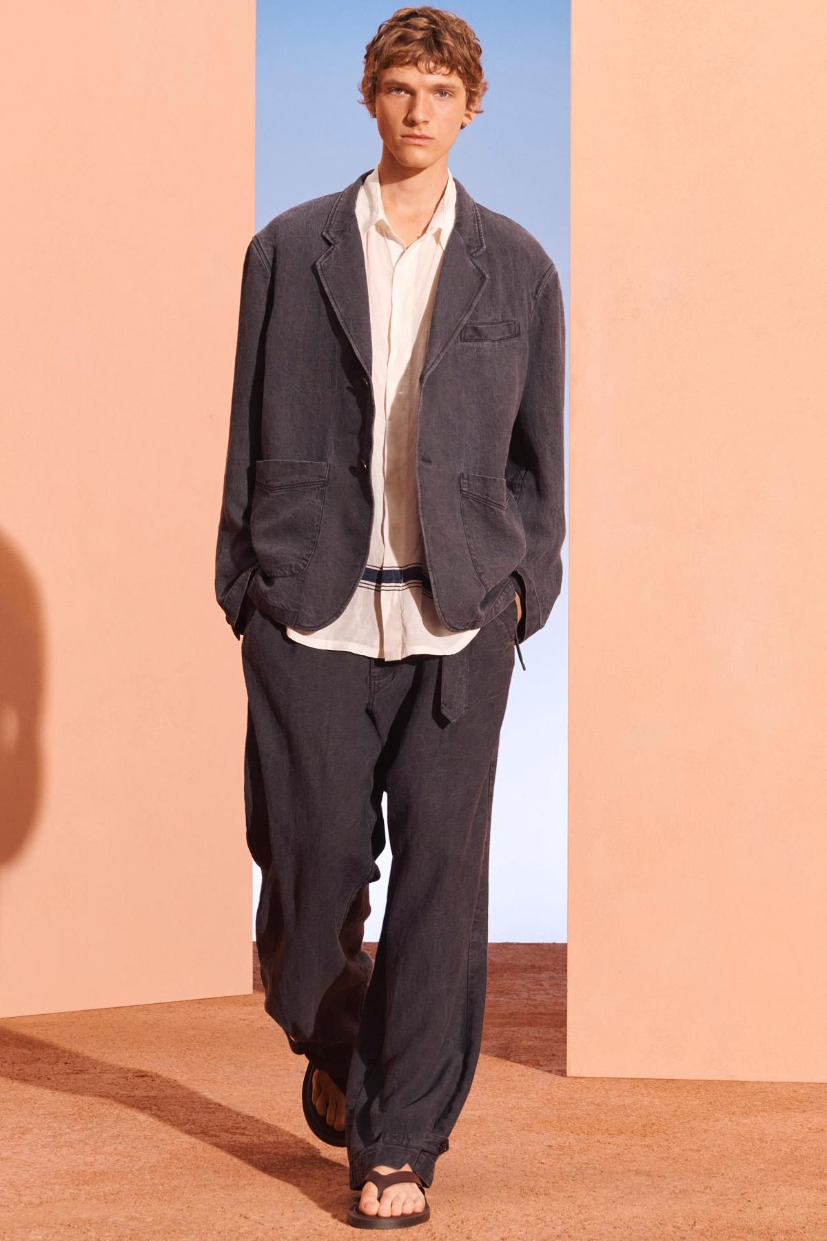 자라 린넨 블렌드 워시드 와이드 팬츠 5722/303 FADED BLUE - 상세 이미지 2