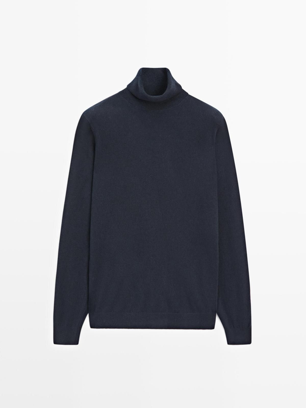 마시모두띠 울 블렌드 터틀넥 니트 스웨터 남성 1067/240 NAVY BLUE - 메인 이미지