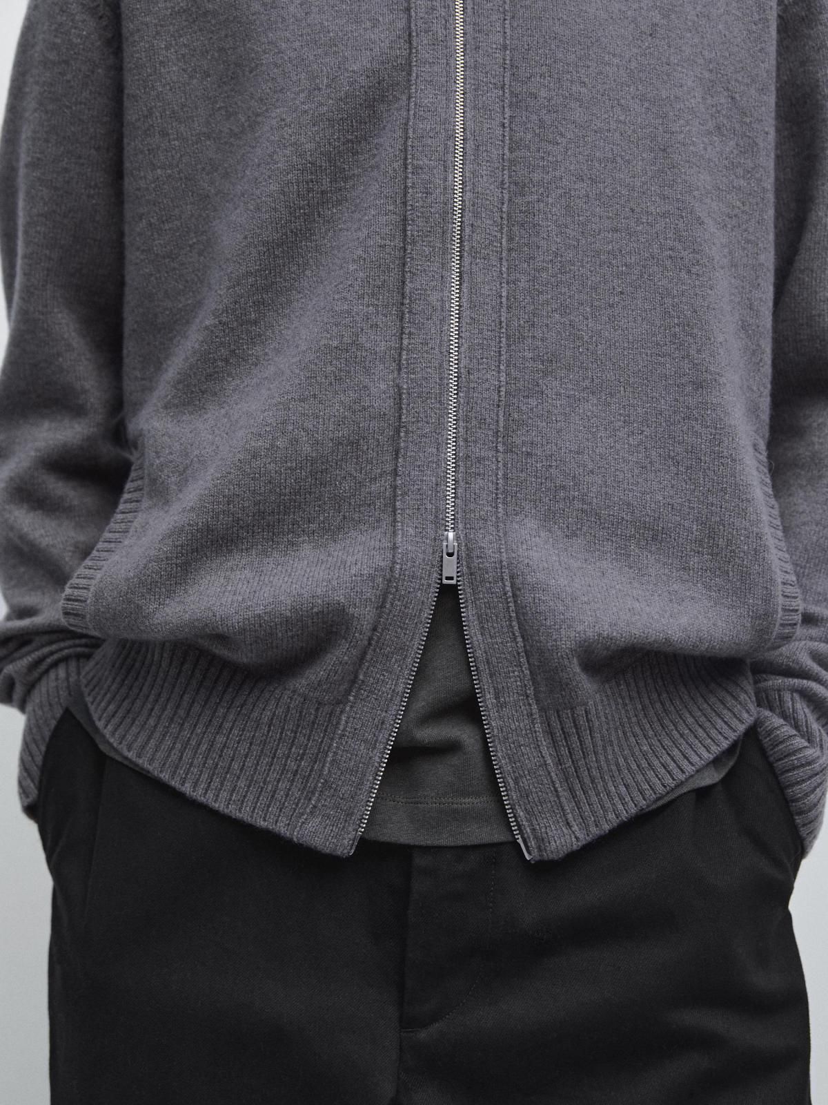 마시모두띠 테크니컬 울블렌드 집업 니트 가디건 1066/240 ANTHRACITE GREY - 상세 이미지 5