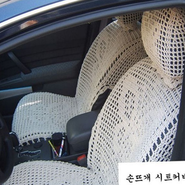핸드메이드 자동차 시트 커버 수공예 손뜨개 시트 커버 운전석 차량용 - 상품 이미지