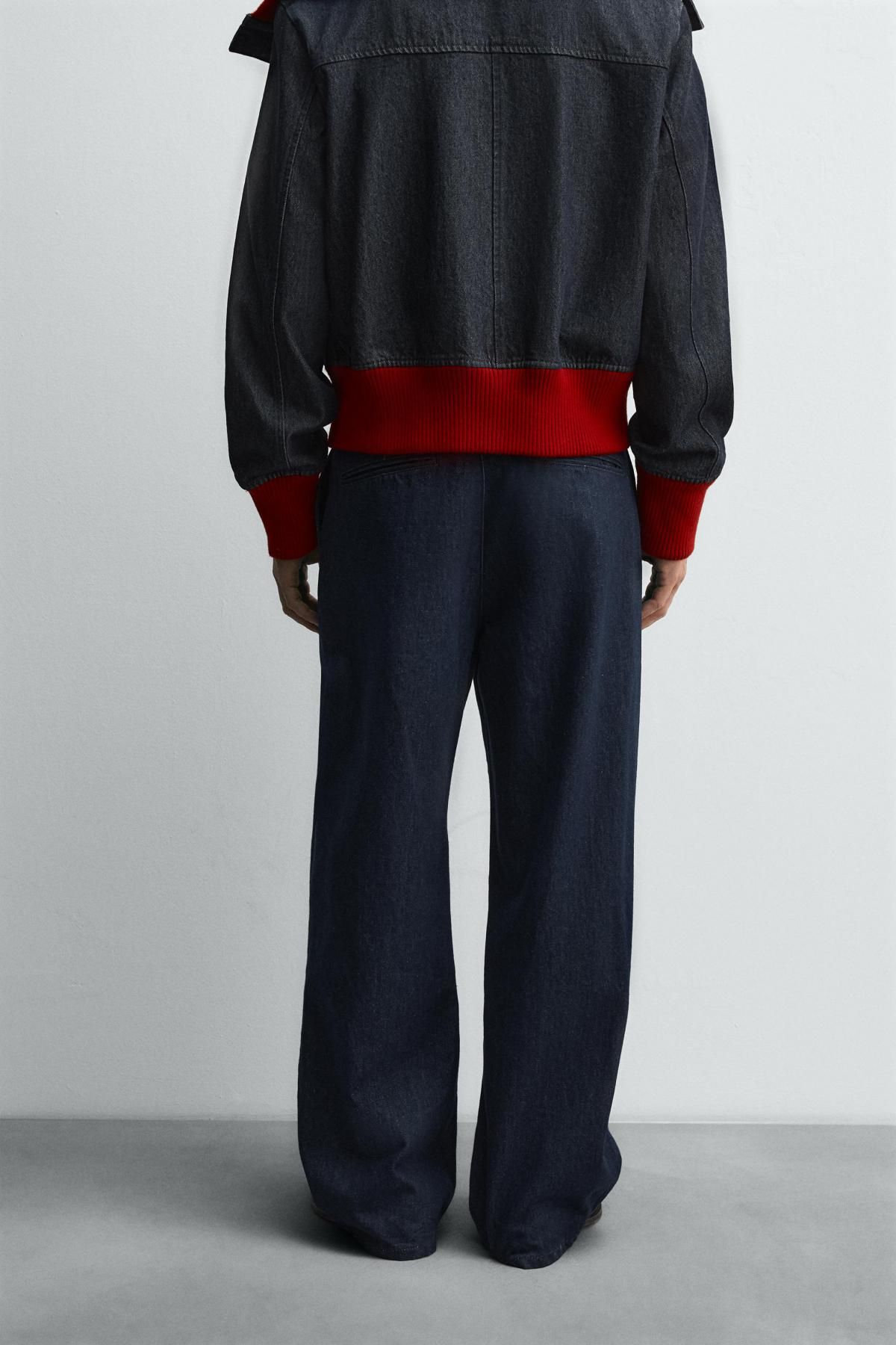 자라 와이드핏 데님 와이드 팬츠 X 해리 램버트 디즈니 6045/305 NAVY BLUE - 상세 이미지 3