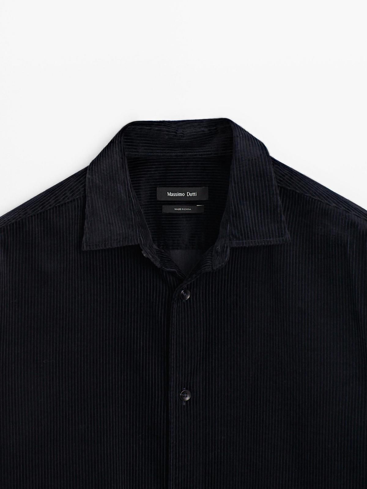 마시모두띠 코듀로이 레귤러핏 긴팔 오버셔츠 1765/262 NAVY BLUE - 상세 이미지 3