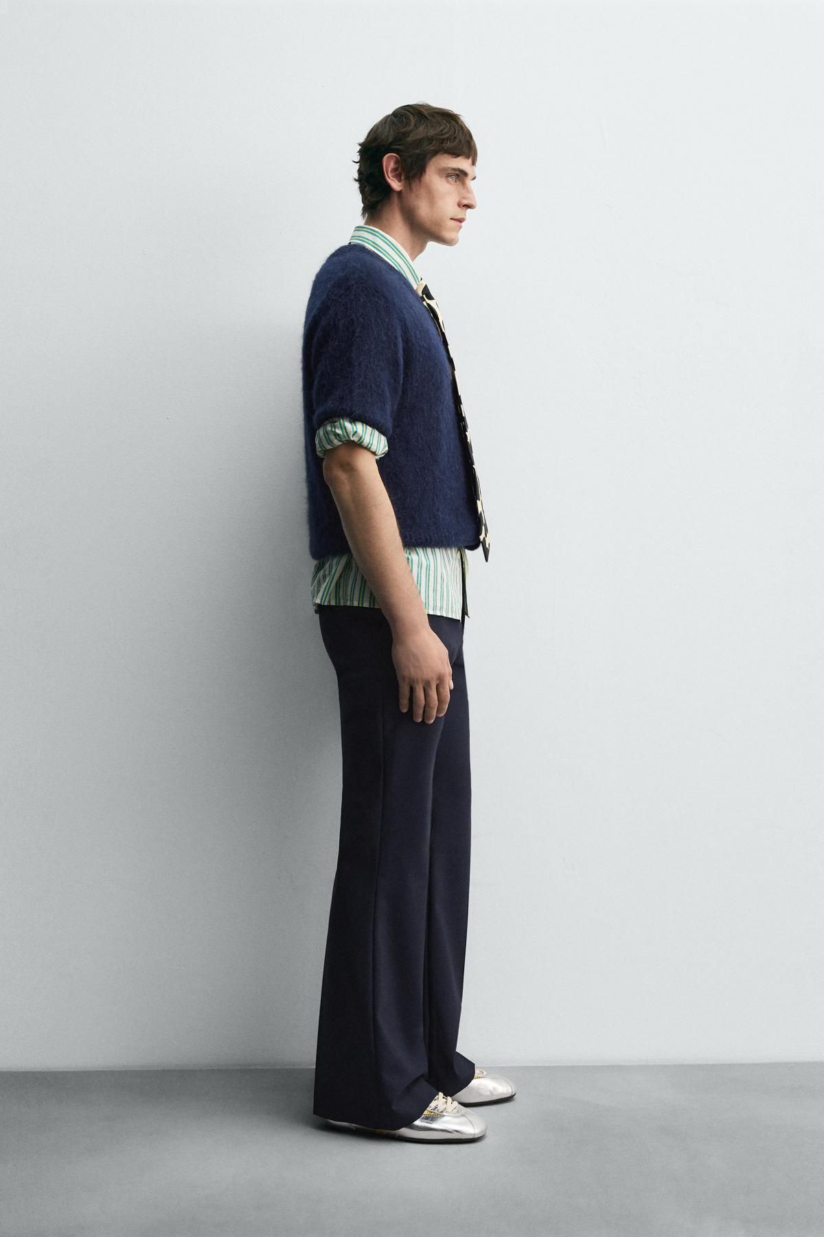 자라 울블렌드 플레어핏 팬츠 X 해리 램버트 디즈니 5984/525 NAVY BLUE - 상세 이미지 4