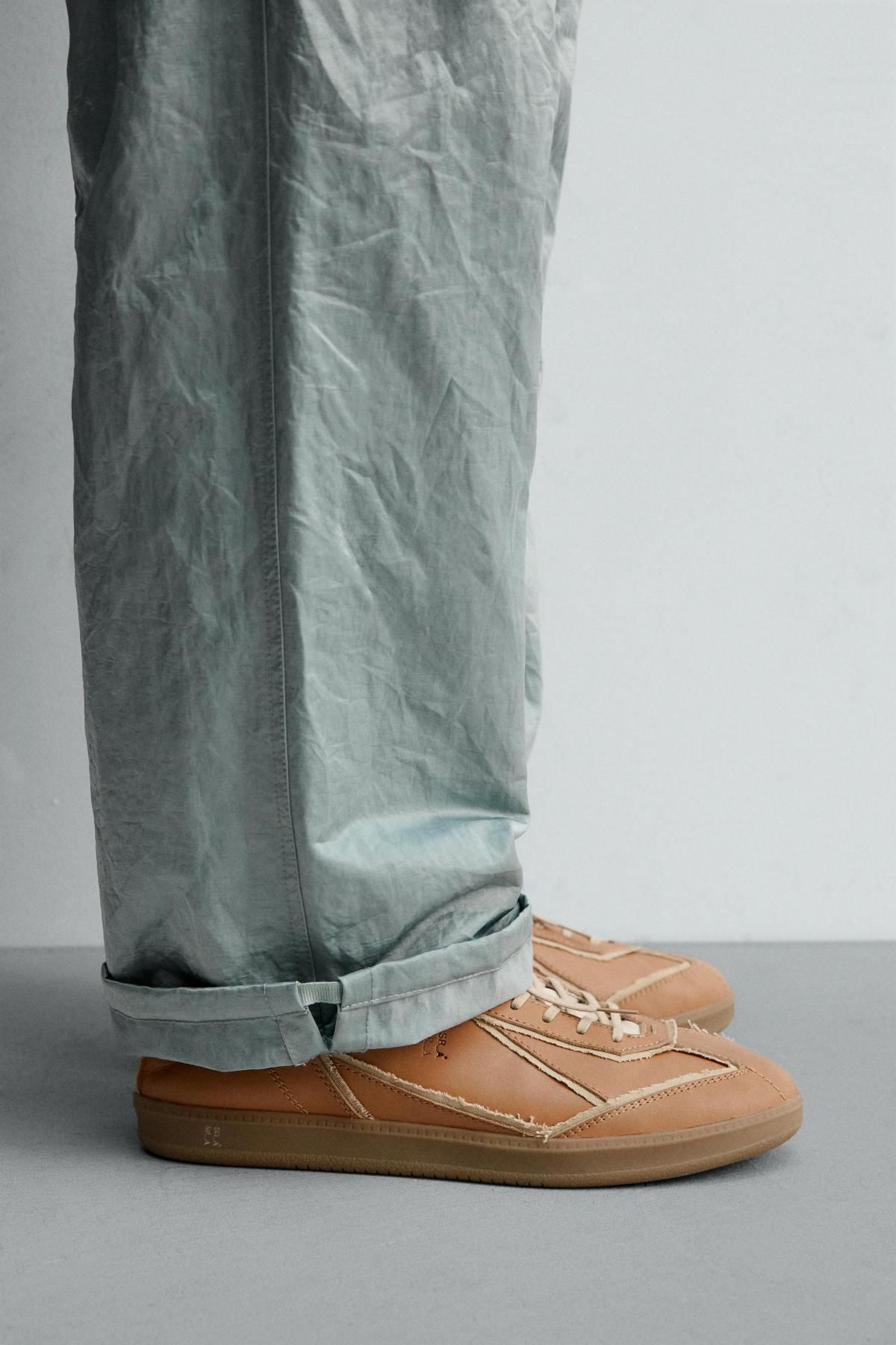 자라 프리미엄 레더 로우탑 스니커즈 2275/620 SAND BROWN - 상세 이미지 3