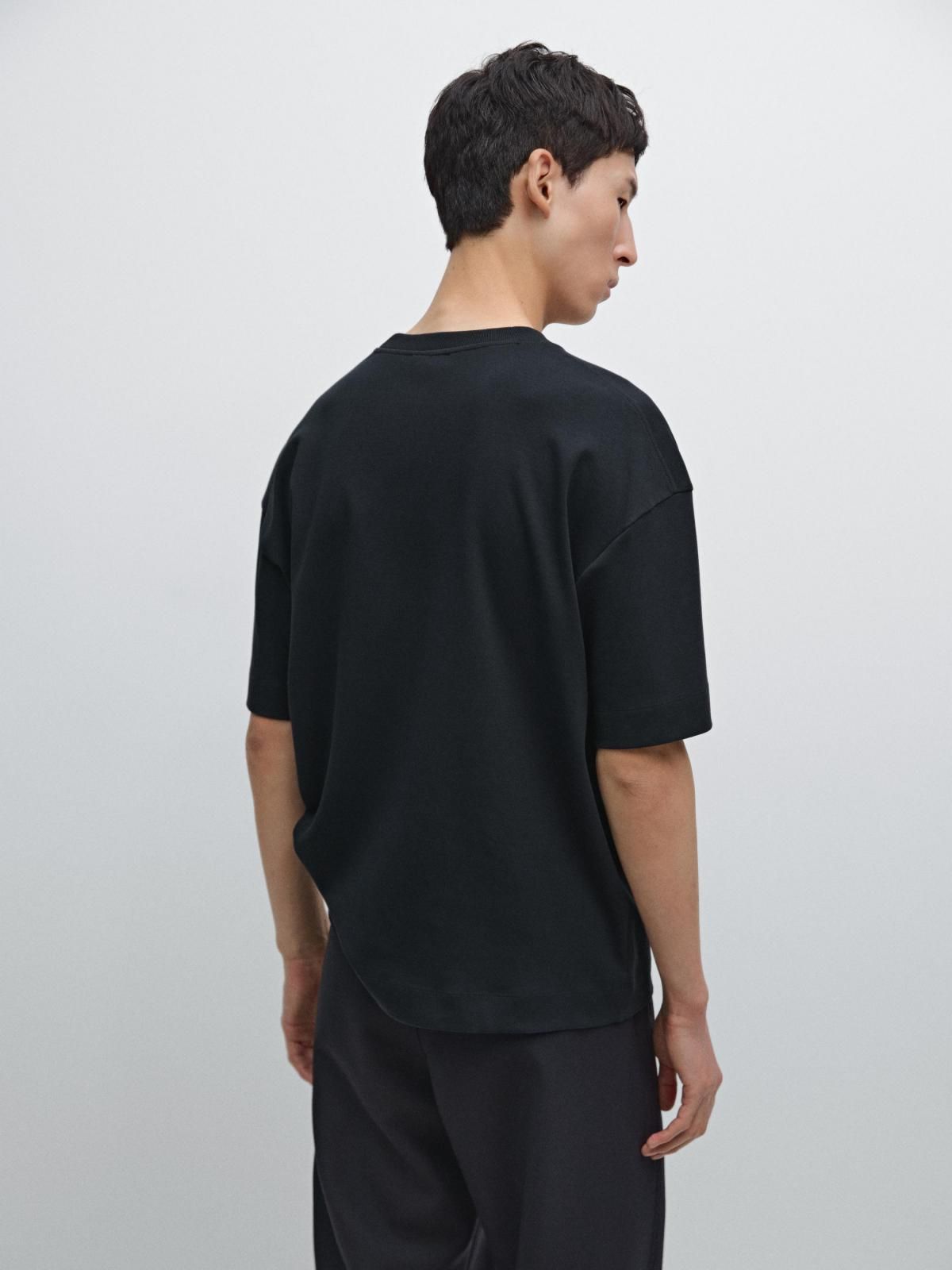 마시모두띠 미니멀 박시핏 코튼 반팔 티셔츠 0517/700 NAVY BLUE - 상세 이미지 4