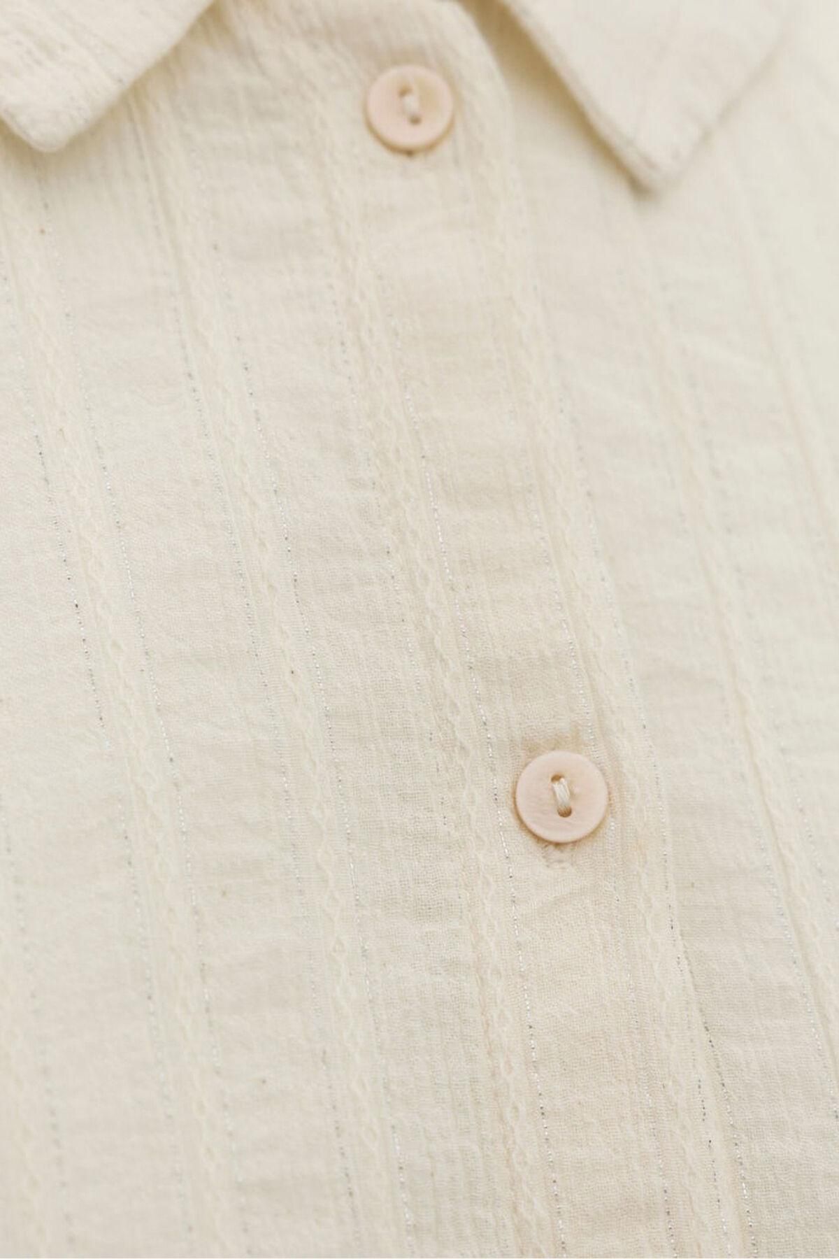 베로모다 오버핏 코튼 긴팔 셔츠 빅사이즈 4312374 BEIGE - 상세 이미지 3