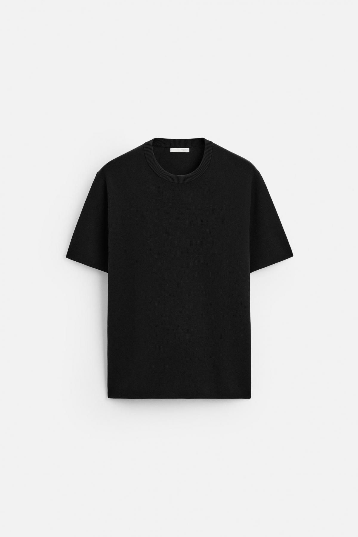 자라 릴랙스핏 니트 티셔츠 5536/431 BLACK - 메인 이미지