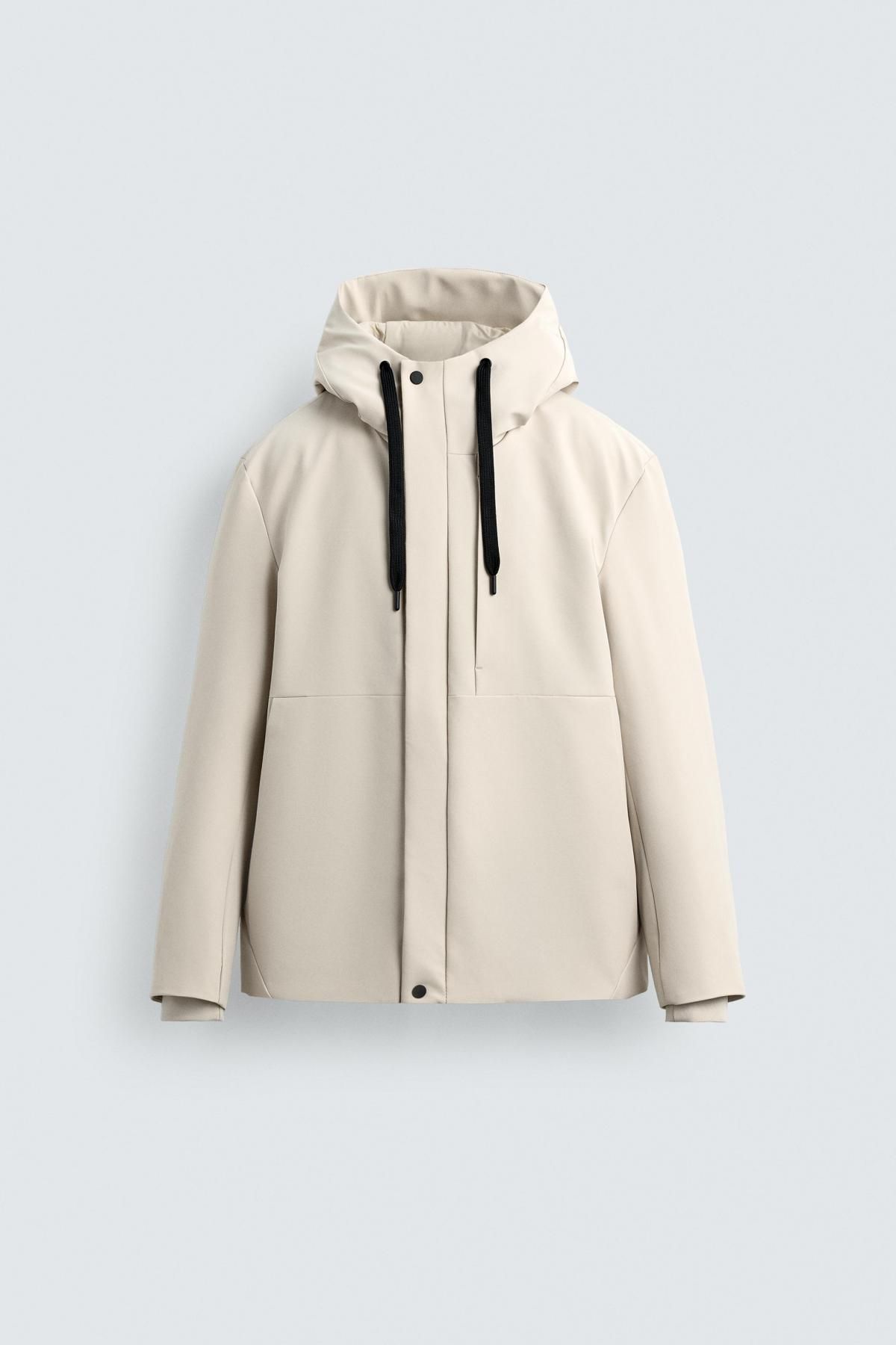 자라 테크니컬 라이트 패딩 후드 집업 재킷 4695/500 OYSTER-WHITE - 상품 이미지