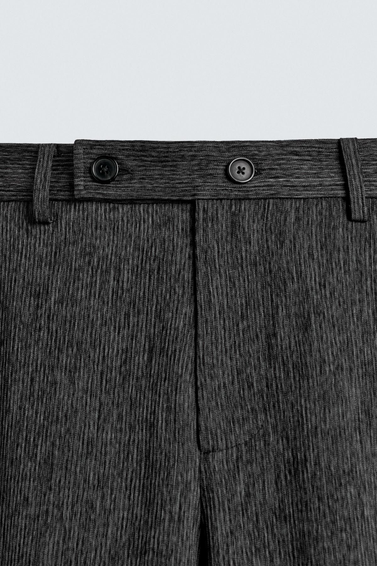 자라 테크니컬 텍스처 캐롯핏 슬랙스 팬츠 3046/395 GREY / BLUE 이미지 8